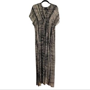 H&M Black & White Shear Maxi Kaftan Dress Size 10